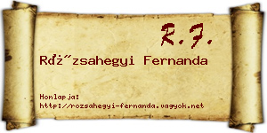 Rózsahegyi Fernanda névjegykártya